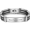 kaululu Bracciale Donna Uomo Personalizzabile con Nome Incisione in Acciaio Bracciale Personalizzata per Uomo Papa BFF Regalo di Compleanno Anniversario (H-Line)