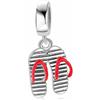 LES FOLIES DI PAOLA GRIECO Charm Infradito Mare Ciabatte Spiaggia Estate ciondolo pendente in argento 925 - Les Folies per Pandora
