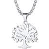 Suplight Collana Donna con Albero della Vita Rotondo Collana Donna Personalizzata con Nome Collana Acciaio Donna Collana con Nome Acciaio Inossidabile Regalo Per Donna e Ragazza