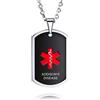 MOWOM Medical Alert Dog Tag Collana con Ciondolo ID Nome Inciso Personalizzato per Donne Uomini con 4 Articoli: Scheda di Emergenza, Manica, Catena da 22 Pollici, Catena Estensore da 2 Pollici
