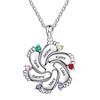 Wamantic Collana Piedini Bebè Personalizzata per Mamma Ciondolo con Pietra di Nascita e Nomi Collana Famiglia Incisa Regalo Festa della Mamma per Donna (6 nome)