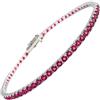amorili Bracciale Tennis Uomo Donna in Argento 925 | Zirconi mm 3 Disponibile in Vari Colori | Gioiello Unisex Elegante e Luminoso | Idea Regalo per Lui e Lei (rubino cm 16)