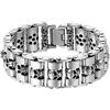 OIDEA Bracciale Braccialetto Uomo Bracciale Catena Bici in Acciaio Inox Forma di Cranio Grande Larghezza Pesante Alta Lucidato Colore Argento Regalo Perfetto
