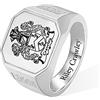NICEDREAM Anello personalizzato con logo scolastico/stemma di famiglia per uomo e donna in argento sterling 925 con immagine, testo e nome personalizzati. Anelli con sigillo per mignolo per laureati e papà.