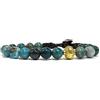 Samsara Bracciale Tibetano Buddista Regolabile con Perline Naturali 8 mm, Filo in Cotone Cerato ad Alta Resistenza, Gioiello Artigianale Unisex, Polso 18,5-22,5 cm - Pietra Amatite