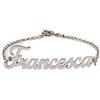 Remo Gammella Bracciale a Manetta Personalizzato in Argento 925 Con Zirconi, Personalizzabile Con Nome. Oro, Argento, Oro Rosa, Liscio, Stelle e Cuori (Oro Bianco)