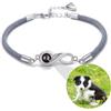 ZqlDDayUP Braccialetto con foto Braccialetto personalizzato abbinato per coppie, braccialetti personalizzati con foto a forma di infinito Braccialetti "Attrazione" per lui e per lei