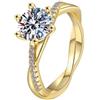 WAHZAUS Anello da donna in moissanite intrecciata da 1 carato, colore D, purezza VVS1, con diamante da laboratorio, in argento Sterling 925, taglio rotondo, anelli di fidanzamento in oro di lusso per