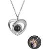 TAISGONGBY Collana con proiezione fotografica personalizzata, collana con foto in 100 lingue Ti amo, regalo personalizzato per fidanzata, moglie o madre