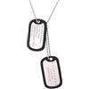 U7 Collana Uomo Personalizzata Due Pezzi Pendente Piastrine Militari Dog Tag, Ciondolo Piastrina Incisione con Custodia Silicone + Catena 60 cm in Acciaio Inossidabile Colore Argento Regalo Confezione