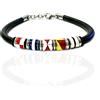 amorili Bracciale Uomo Bandiere Nautiche Acciaio Inox e Caucciù - Braccialetto Mare Estate Stile Marinaro Nautico - Gioiello Maschile Vela - Idea Regalo Uomo bcc2289b