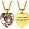 PROSTEEL Ciondolo Portafoto Personalizzabile Ciondolo Portafoto Oro Collana Cuore Portafoto in Acciaio Inossidabile con Confezione Regalo