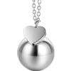 amorili Collana Gravidanza Bola Maternità - Richiamo degli Angeli Chaima Classico con Cuoricino - Campanellino Sonoro - Acciaio Inox - Idea Regalo Premaman - cll2010