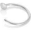 Mia Gioielli - Piercing Anello Naso in Oro 18k (750) Bianco, ø 8mm - Anallergico Unisex