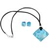 GlassOfVenice Riflessi veneziani Aqua Argento Set di Collana e Orecchini in Vetro di Murano - Parure di Gioielli da Donna