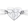 U7 Collana Puzzle Personalizzata 4 Pezzi Collana Cuore Divisa per Famiglia BBF Coppia AmiciCiondolo Cuore Personalizzato Acciaio Inossidabile Catenina 40+5 cm Regalo per Donna Natale Anniversario