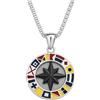 amorili Collana Uomo Rosa dei Venti in Acciaio Inossidabile | Pendente Bussola Nautica | Catena Regolabile Fino a 50 cm | Gioiello Regalo Elegante Stile Marina Militare (s)