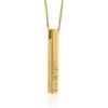 MyNameNecklace MYKA - Collana Barretta 3D Personalizzata in Argento 925 Placcato Oro 18k con incisioni sui 4 lati, regalo per lei, per mamma