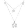 WearTravelers Collana con Mondo in Argento 925 - Collana Doppia con Ciondolo a forma di Mappa del Mondo Completa - Idea Regalo per Donna Ragazza Viaggiatrice - Modello Sofia (Argento)