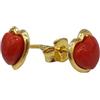 Sicilia Bedda - Orecchini in Corallo Rosso del Mediterraneo - Argento 925 - Prodotto Realizzato a Mano (Cuore Placcato Oro)