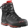 Haix Trekker Pro 2.0 - Stivali antinfortunistici da uomo, impermeabili, in pelle, Nero e rosso, UK 8 / EU 42