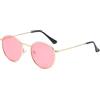 TNDVIC Occhiali da sole rotondi classici da donna, occhiali da uomo Ocean Film UV400 (rosa trasparente)