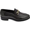 Malu Shoes Scarpe Mocassino Uomo Elegante Morsetto Dorato Vera Pelle semilucida Nero Suola in Cuoio Antiscivolo Cerimonia Evento (41 EU)