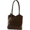 Dream Leather Bags Made in Italy Genuine Borsa A Spalla In Vera Pelle Colore Moro - Pelletteria Toscana Made In Italy - Borsa Donna