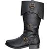 Costume Agent Stivali per travestimento da pirata Nero L (12-13)