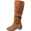 Generisch 2026 stivaletti da donna e inverno camoscio tinta unita stivali in pizzo caldo casual temperamento stivali, marrone, 39 EU