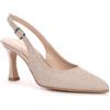 Valleverde 19101C Scarpe Eleganti da Donna con Tacco, Slingback Glitterato Champagne, Tacco 8 cm, Punta a Mandorla (Platino, Sistema Taglie Calzature EU, Adulto, Donna, Numero, Media, 39)