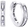 Duran Exquse Durán Exquse-Orecchini a cerchio Pretty Jewels, baguette di zirconi. Argento dorato