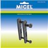 MICEL - 10491 - Set di ciabatta con piastra per profilo tenda, include 2 piastre e 4 viti a brugola M6, finitura zama naturale, 65 x 14,5 x 6 mm