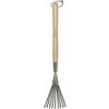 Kent & Stowe Scopa lunga da giardino - Rastrello per foglie in acciaio inossidabile, scopa a manico lungo in legno di frassino, lunghezza: 62,5 cm
