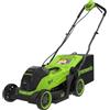 Greenworks 24V Tagliaerba a batteria, larghezza di taglio 36 cm, fino a 400 m², regolazione altezza taglio centrale 6 posizioni 20-80 mm, senza batteria e caricabatteria - LM3612