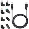 MEROM Cavo di alimentazione universale da 5 V, cavo di alimentazione USB a DC, cavo di ricarica con 8 connettori (5,5 mm x 2,5 mm, 4,8 mm x 1,7 mm, 4,0 mm x 1,7 mm, 3,5 mm x 1,35 mm, 2,5 mm x 0,7 mm,