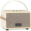 Bennett & Ross BB-820CW Blackmore Junior - Altoparlante Bluetooth retrò in pelle con batteria 5200 mAh - Altoparlante vintage da 20 W - Ingresso microSD lettore MP3 Ingresso Aux - Cassa bianco crema