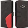 Fatcatparadise Cover per Samsung Galaxy J1 2016 / J120, Flip Caso in PU Pelle Case Cover Libro Portafoglio Protettiva Custodia con TPU Antiurto,[Kickstand][Slot per Schede][Magnetica] (Nero)