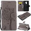 Fatcatparadise Cover per Samsung Galaxy A6 Plus 2018, Custodia Samsung A6 Plus 2018, Custodia Portafoglio a Libro in Pelle Flip Cover e TPU Silicone con Funzione Supporto Chiusura Magnetica (Grigio)