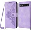 Netany Cover per Google Pixel 6A con Cordino, Flip Portafoglio Custodia in Pelle, [2 Porta Carte][Chiusura Magnetica],Custodia Libro Antiurto Cover con Laccio per Google Pixel 6A (Viola)