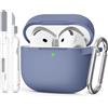 Joremx Custodia in Silicone Unica per AirPods 4 (Blu Lavanda)