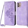 Netany Cover per Motorola Moto G32 con Cordino, Flip Portafoglio Custodia in Pelle, [2 Porta Carte][Chiusura Magnetica],Custodia Libro Antiurto Cover con Laccio per Motorola Moto G32 (Viola)