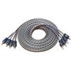 RECOIL RCI417 Cavo audio RCA a 4 canali 100% Rame OFC 17 Piedi (5,1m) con Doppino Intrecciato e Soppressione Rumore per Auto