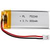 Hosifiy Batteria Lipo 3.7V, 800mAh 752248 agli ioni di litio con connessione 2P-PH con passo 2,0 mm