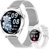 Fitonme Smartwatch Donna, 1.27 Orologio Smartwatch con Chiamate, Cardiofrequenzimetro SpO2 Sonno, Activity Tracker Passi Calorie, 120+ Sport, IP68 Smart Watch Fitness per iOS Android Argento