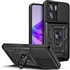 ESTH® Custodia per Oppo A77 (4G/5G)/A77s/A57 (4G/5G)/A57s/A57e con Custodia per Fotocamera Scorrevole e Supporto ad Anello [Cover Paraurti Compatibile con Supporto Magnetico per Auto], Nero