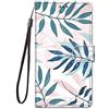 Nodigo per Samsung Galaxy J4+/J4 Plus 2018 Cover a Libro Pelle PU Portafoglio Magnetica con Disegni Animale Motivo Antiurto Case Flip Protettiva Silicone Bumper Belle Kawaii Custodia - Foglia