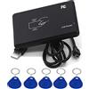 Amao Lettore di schede IC RFID Non-Contact 14443A con interfaccia USB + 5 x 13,56 MHz T5577 / EM4305 Key Fobs