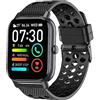 Blueshaweu Cinturino Compatibile per Ddidbi 1.85 Smartwatch P66D, Cinturini Sportiva in Silicone Morbido e Traspirante per Nerunsa/Ddidbi/Dotn/Aptkdoe P66D Smartwatch (nero)