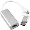 Leehitech Adattatore Ethernet USB C da 1000 Mbps, Interfaccia TYPE C/USB 3.0 due in uno per la Connessione di Rete RJ45, Adatto per Laptop, Televisori, Telefoni Cellulari, Box TV e Interruttori, ecc